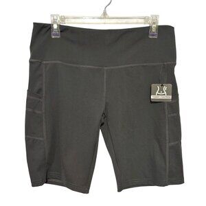 Starting Point Womens Tummy Control Performance Shorts‎ XL Gray With Pockets